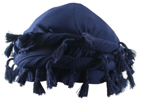 HIQIU Vintage Turban Durag Herren, Satin Gefüttert Stretch Kopf Halstuch, Twist Turban Durag Kopftuch Hut für Männer (Marineblau)