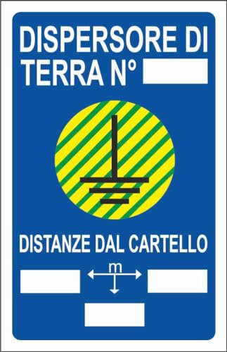 M-ITALY CARTELLO SEGNALETICO - dispersore di terra - Adesivo Extra Resistente, Pannello in Forex, Pannello In Alluminio (15x10, Alluminio)