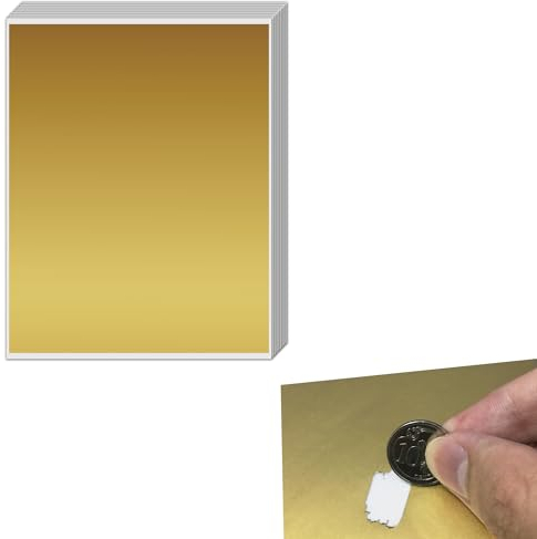 DIY Grande Gratta e Vinci (Scratch Cards) Adesivo - 235 x 200 mm, Oro, 20 fogli