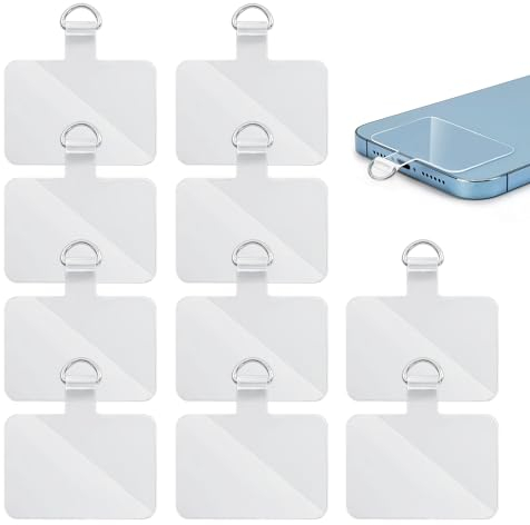 NyxSeat 10 Stück Handy-Dichtungen, Handy-Lanyard-Pads, Transparente Handyketten-Patches, Lanyard-Ersatzteile, Transparente Handy-Lanyard-Pads Mit Metallringen, wasserdichte Handyketten-Pads