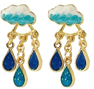 Süße Wolkenblaue Regentropfen-Ohrringe für Frauen, einzigartige, leichte Ohrstecker für Frauen und Mädchen, Statement-Schmuck, Silikon