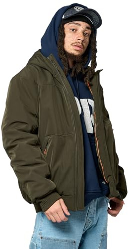 Kaporal, Veste pour Homme, Coupe Regular, Manches longues, Col capuche, Modèle Royer, couleur Dark khaki, Taille XXL