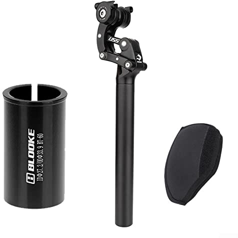 Premium Stoßdämpfer-Sattelstütze für Mountainbikes CNC/Schleifen, Vier-Stangen-Aufhängung, geeignet für Fahrer bis 110 kg (27,2 mm mit 28,6 Adapter)