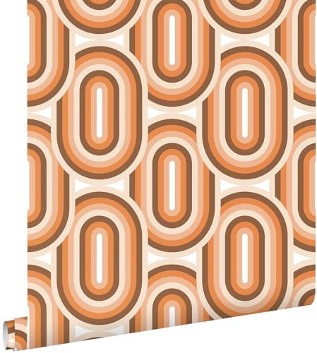 Esta Home Tapete Retro-Ornamente Orange und Braun 53 cm x 10.05 m