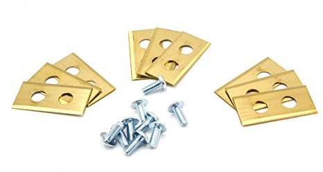 vhbw 9x Lames compatible avec Kress Mission KR173E, KR172E, KR174E, KR233E tondeuse - Lames de rechange, or, acier (revêtement en titane)