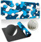 Hixingo Tapis de Souris XXL, 3D Bulles Multicolores, Tapis de Souris Gamer, Tapis Souris avec Bords Cousus, Tapis de Souris en Base Antidérapante Convient pour Gaming (900x400x3mm,Bleu)