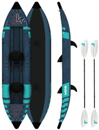 Wave Inflatable Kayak | Premium Kayak for Touring, Adventure & Fun | For All Skill Levels (Roamer, 2-3 Person)