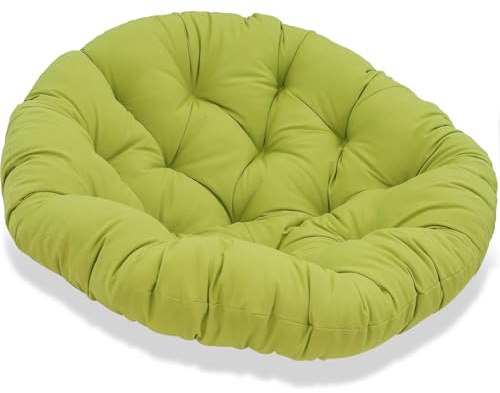 JIcloun Papasansessel Kissen 160cm, Stuhlkissen für Papasan Chair, Wasserdicht Dicke Bodenkissen Rund Groß, Runde Ersatzpolster für Hängesessel Rattansessel Korbsessel Outdoor Gartenmöbel Grün