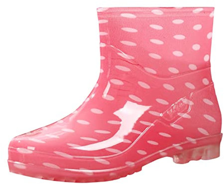 Générique Botte de Pluie Femme - Bottes en Caoutchouc Mollet Large, Bottine Anti-pluie PVC (Rose, 39)