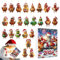 Adventskalender 2024 Hühner Weihnachts Countdown Kalender Mit 24 Acryl Hühner Anhänger, 24 Tage Weihnachts Adventskalender Christbaumschmuck Für Weihnachten 26x18x2,5cm