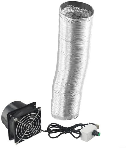 Schweißrauchabsaugung mit USB-Stromversorgung und einstellbaren Geschwindigkeiten, perfekt für Heimwerker, Werkstatt und Heimgebrauch (Lüfter plus 6 m Rohr)
