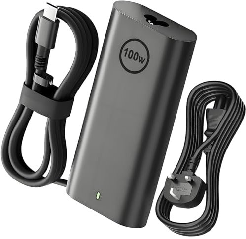 100W USB C Laptop Charger for Dell Precision 5680 3580 3580 3580 3581 Latitude 5340 7640 7640 7340 5440 5540 9440 Inspiron 14 16 5445 Plus 7430 7440 2in1 XPS 14 9440 AC Adapter Power Supply Cord Plug