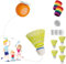 Badminton Rebound Trainer, Indoor Badminton, Badminton Einzeltrainer, Badminton Selbstlerngerät für Badmintonplätze, Garten, Parks, Wohnzimmer, Balkon (6 Bälle ohne Schläger)