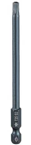 QUARKZMAN Brocas destornillador Torx T25 con vástago hexagonal de 1/4 de 4 de largo, fabricada en acero S2 magnético de 6 puntas de grado industrial para tornillos de seguridad
