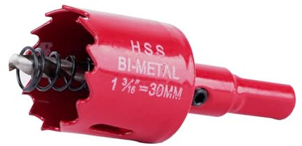 Lochsäge 30mm, Lochkreissäge mit Sechskant-Schaft und Bohrer Lochbohrer Set Bohrkrone für Holz, Rigips, Trockenbau, Kunststoffe,Universal HSS M42 Bi-Metall Lochsägen(30mm)