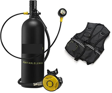 NGBFF Lung Tank, 2L Buceo Rebreather Equipo De Buceo Portátil,para Buceo/Limpieza de embarcaciones(Blackhead in Black Bottle)