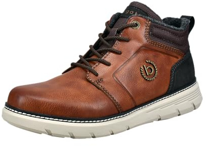 bugatti Herren Schlupfstiefel, Männer Stiefel Kaltfutter,kaltgefüttert,Boots,Winterstiefel,Winterschuhe,Cognac/Dark Brown (6361),41 EU/EU UK