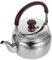 Mikikit théière en acier inoxydable pot à eau pour poêle à bois cafetière en métal bouilloire à thé pour cuisinière à gaz serveur de café bouilloire en fer rétro Silver