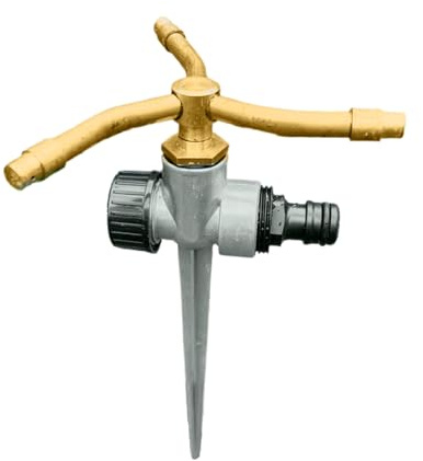 Yard Sprinklers, Brass Gardening Waterer, 3-Arm 360° Rotating Sprinkler, Weather-Resistant Construction, Size: 7.87x3.94x1.18 inches, for Lawn, Garden, Farm, Greenhouse, Patio