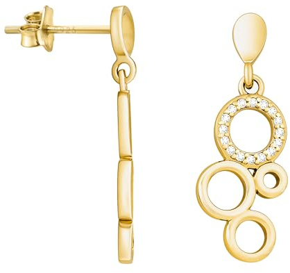 SOFIA MILANI - Damen Ohrringe 925 Silber - mit Zirkonia Steinen - Kreis Ohrhänger