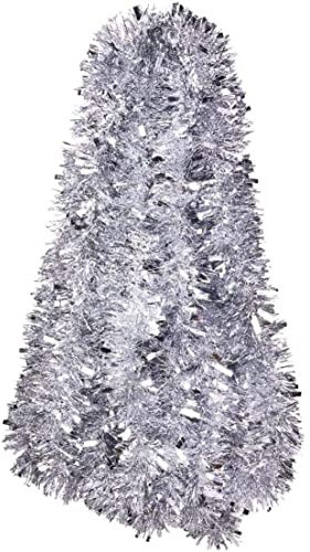 fkngcp Silver Christmas Tinsel Garlands 6 Metri Corrente di Natale Chunky per la Decorazione degli uffici per L'Albero di Natale