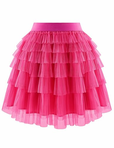 Bbonlinedress Tutu Falda de Tul Enagua para Cosplay Carnaval Disfraces Falda Ballet Corta de Baile Tul Falda de Pastel de Malla para Mujeres Adultas