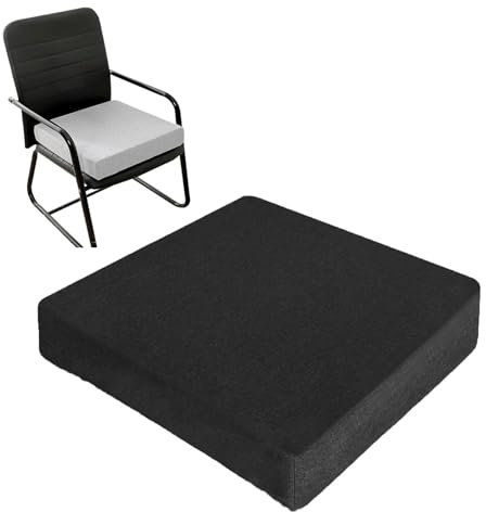 Generisch Sitzerhöhung Sitzkissen Stuhlkissen,Rutschfestes Dicke Bodenkissen Sitzkissen, Für ältere Menschen, Erwachsene Sitzpolster Outdoor, Für Büro Rollstuhl Garten,Schwarz,45x45x8cm