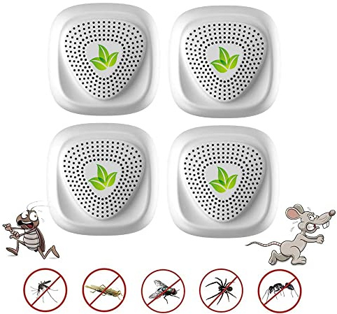 Ultrasónico de Plagas,Repelente de Plagas,Repelente Ultrasónico Ratas para Anti Cucarachas, Moscas,Mosquitos,Ratones,Arañas,100% Inofensivo para Mascotas y Humanos