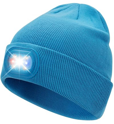 AOPREL LED Beanie Wiederaufladbare Beleuchtete Mütze mit 3 Lichtmodi, Warme Wintermütze für Angeln, Joggen, Camping, Outdoor & Geschenke