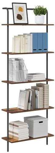 vidaXL Bookshelf Smoked oak 60 x 24 x 168 cm Engineered wood, Stylish Storage Unit, Modern Wall-Mounted Organizer, Ample Rectangular Steel Shelf for Living Room and Bedroom Solutions