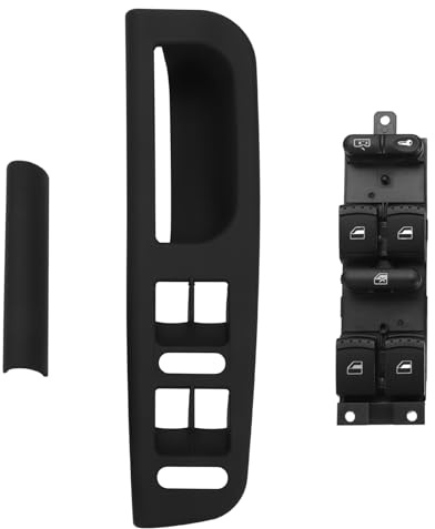 Interruttore Alzacristalli per golf, Jet.ta, Bora MK4, Passat B5/B5.5 | Elettrico Pulsantiera Finestra, Sinistro 9 Pin, con piastra nera, 1J4959857, 1J4959857B, 1J4959857D, 3B1867171E