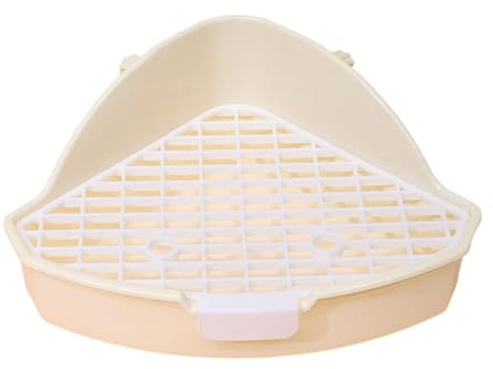 KiBcsLic Katzentoilette Haustier Toilette Hasenkäfig Töpfchen Ecke Katzentoilette für Hamster, Weiß