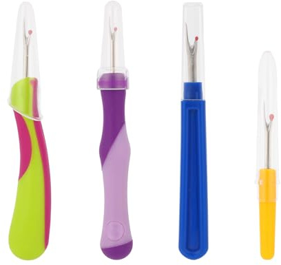 4pcs Seam Ripper Set with Protective Caps, Thread Cutter Hems Stitch Remover Tool for Sewing Knitting Embroidery Quilting Cross Stitching Fabric Crafts Supplies