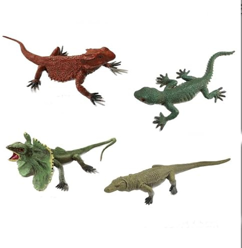 Daelesr 4 Piezas Lagartijas Falsas Realistas Modelo, Lagarto Juguete de PVC