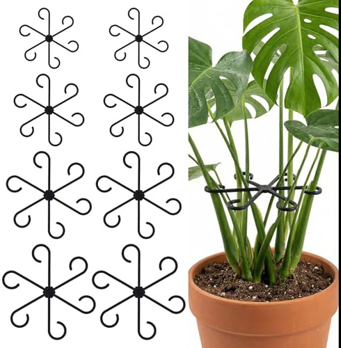 Yuomeaz 8 Pcs Plant Stem Support, Reusable Monstera Plant Support, 4 Sizes Climbing Houseplant Stabilizer Plants Stem Holder for Indoor Outdoor Plants