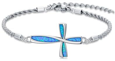 enjoylifecreative Kreuz Armband für Damen 925er Sterling Silber Keltischer Knoten/Evil Eye Armband Kreuz Schmuck Geschenk für Frauen Mutter Tochter