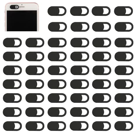 50 Pcs Webcam Cover Slider, 0.7mm Ultra-Thin Privacy Cover for Laptop PC | Slim Compact Profile, Secure Adhesive Stick, Clean Residue-Free Peel, Smooth Slide Operation, Sturdy ABS Construction