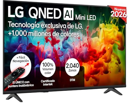 LG 43QNED70B6C - Smart TV QNED MiniLED AI 43 4K Sin Reflejos 94%, 2026