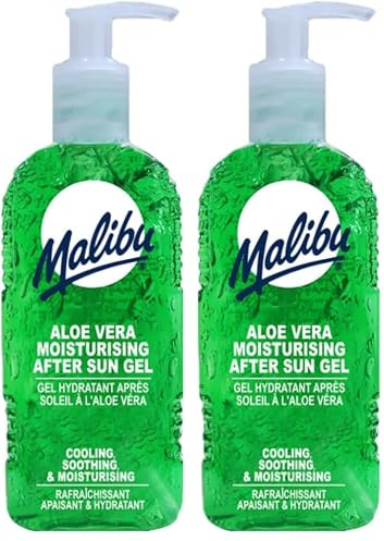 Malibu Sun After Sun Care, Cooling and Soothing Moisturising Gel, Aloe Vera, 200ml (Pack of 2)