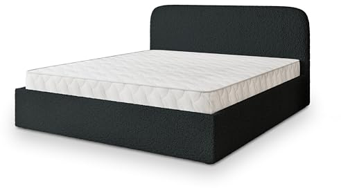 Masseno Polsterbett RENIVE Q 120x200 cm, Doppelbett, Bettkasten, Stauraum, Lattenrost Und Kopfteil - Schwarz, Quelle 100