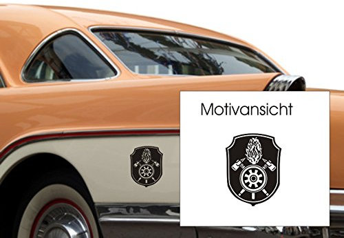 blattwerk-design Feuerwehr Bayern - Wappen, Autoaufkleber, KFZ-Aufkleber, Freistaat Bayern, Feuerwehr, Bavaria, Größe ca. 270 mm x 210 mm (M090 Silber)