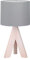 Reality Leuchten Tischleuchte Ging R50741042, Fuss dreibein Holz, Stoffschirm grau, exkl. 1x E14