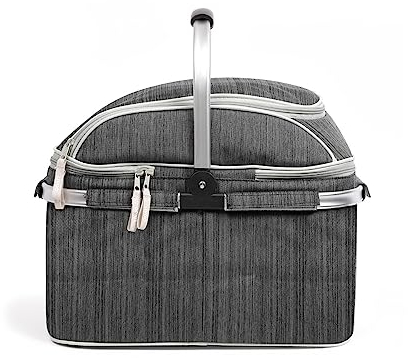 LIVOO sep117 Picknickkorb 4 Personen, grau