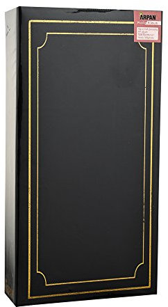 ARPAN Großes schwarzes, gepolstertes Fotoalbum für 300 Fotos mit CD/DVD-Tasche auf der Rückseite des Albums & Schutzummantelung, 18x4x33 cm