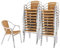 MACOShopde by MACO Möbel Bistrostuhl 20er-Set, Outdoor-Stapelstuhl mit Armlehnen, Polyrattan, in Natur, stabiles Alugestell, Raburg Vita