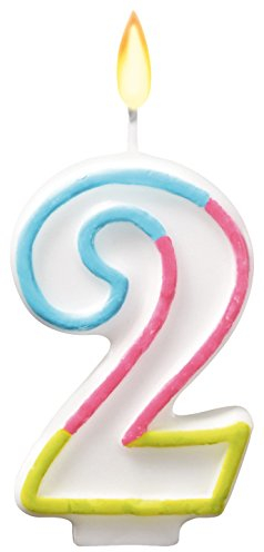 Susy Card 40012070 - Zahlenkerze '2', 9 centimeters
