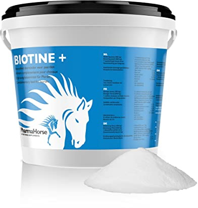 PharmaHorse Biotin+ | Haut | Nervensystem | Energiemetabolismus und Energiestoffwechsel. | Ohne Zuckerzusatz | 1000 Gramm