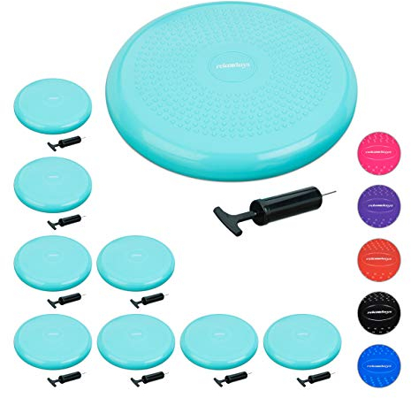 9 x Balance Kissen, 140 kg Maximalgewicht, Balance Pad mit Luftpumpe, Ballsitzkissen mit Noppen, Fitness Kissen, grün
