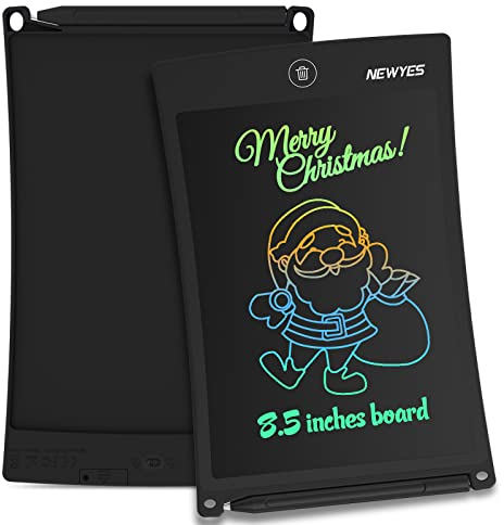 NEWYES Bunte LCD Schreibtafel - 8,5 Zoll Elektronisch Papierlos Notizblock Zeichenbrett ideal für Kids Office Family (Schwarz)
