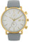 Amor Armbanduhr Unisex Damen Herren Quarzuhr Analog, mit veganem Apfelleder Armband, Grau, 3 bar Wasserdicht, Kommt in Uhren Geschenk Box, 2037088